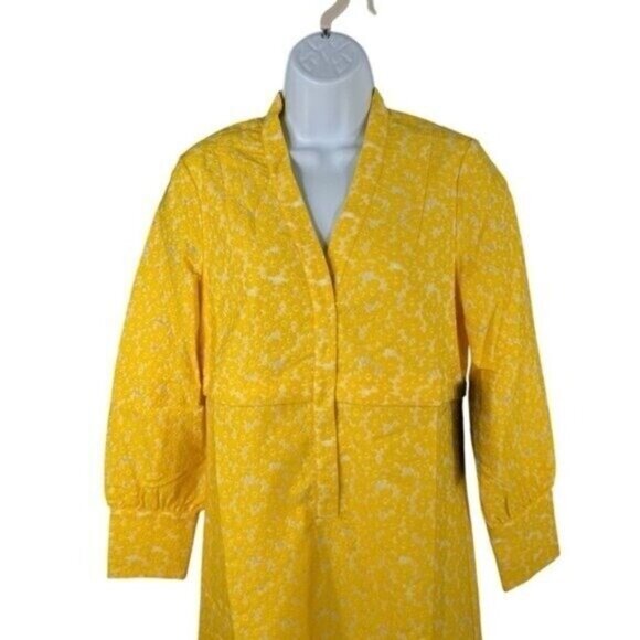 Tuckernuck NEW Yellow Daisy Jacquard Aurelia Long Sleeve Floral Maxi Dress XL - Picture 5 of 13